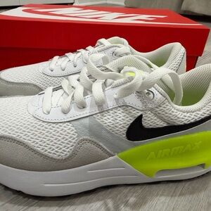 Nike Air Max White and Lime Green Sneakers
